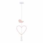 Valge ja roosa lastelamp metallist varjundiga Single - Candellux Lighting