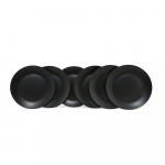 Matt mustad keraamilised taldrikud 6 tk &oslash; 25 cm komplektis - Hermia