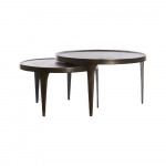 Pruunid &uuml;mmargused diivanilauad 2 tk &oslash; 75 cm Tobias - Light & Living