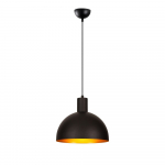 Must-kuldne rippvalgusti metallist varjuga &oslash; 30 cm Sivani - Opviq lights