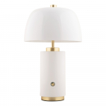 Valge dimmerdatav LED lauavalgusti metallist varjuga (k&otilde;rgus 30 cm) Freya - Leitmotiv