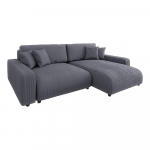 Tumehall velvetist nurgadiivanvoodi (muutuv nurk) Sara - Ropez