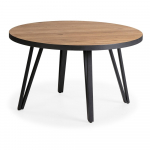 Must &uuml;mmargune tammespoonist pinnaga diivanilaud &oslash; 80 cm Sindi - Marckeric