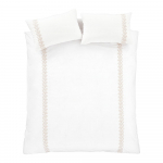 Valge-beež puuvillane voodipesu 200x200 cm Embroidery Leaf - Bianca