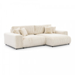 Kreem velvetist nurgadiivanvoodi koos panipaigaga (parem nurk) Sarina - Ropez