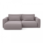 Lavendlililla sametist lahtik&auml;iv/panipaigaga nurgadiivan (vasak nurk/lamamisosaga) Kapua &ndash; Makamii