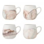 Kreemid kivikeraamikast kruusid 4tk komplektis 250 ml Lyre - Bloomingville