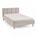 Beež polsterdatud kaheinimesevoodi ilma liistudest raamita 140x200 cm Joker - Meise M&ouml;bel