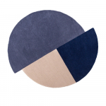 Sinine k&auml;sitsi kootud villane &uuml;mmargune vaip &oslash; 200 cm Mia Segment - Flair Rugs