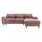 Roosa sametist lahtik&auml;iv/sahtliga nurgadiivan (parem nurk/lamamisosaga) Foble &ndash; ELTAP