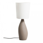 Valge/helehall laualamp tekstiilist varjuga (k&otilde;rgus 77 cm) Viona - Kave Home