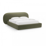 Roheline polsterdatud kaheinimesevoodi koos panipaiga ja voodip&otilde;hjaga 160x200 cm Ovalo - Micadoni
