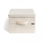 Beež tekstiilist hoiukast koos kaanega 31x41x22 cm Soft Storage Medium - Bigso