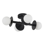 Valge/must metallist laelamp klaasist varjuga 37x51 cm Pielo - Nova Luce