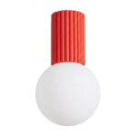 Punane opaalklaasist laelamp, &oslash; 12 cm Orbital - Sollux