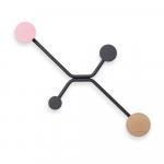 Roosa detailiga must seinakinnitus Hook - Gazzda