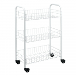 Valge mobiilne statiiv 3 riiuliga Siena - Metaltex