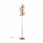 Kuldne-valge p&otilde;randavalgusti klaasist varjuga (k&otilde;rgus 155 cm) Bubble - Trio Select