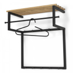 Must-puiduv&auml;rvi metallist seinanagi koos riiuliga Rizzoli - Spinder Design