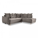Helepruun velvetist nurgadiivanvoodi (parem nurk) Lazy Lukka - Miuform
