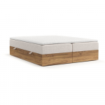 Beež/naturaalne vedrumadratsiga voodi koos panipaigaga 200x200 cm Faro - Maison de R&ecirc;ve