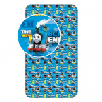 Sinine puuvillane laste lina 90x200 cm Thomas the Tank Engine - Jerry Fabrics