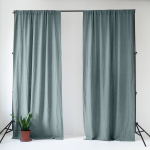 Hallikassinine linane kardin 140x200 cm Blue Fog - Linen Tales