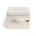 Beež tekstiilist hoiukast koos kaanega 27x36x19 cm Soft Storage Small - Bigso