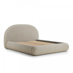 Beež polsterdatud kaheinimesevoodi koos panipaiga ja voodip&otilde;hjaga 160x200 cm Maumere - Maison de R&ecirc;ve