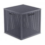 Tumehall hoiukast kaanega, valmistatud taaskasutatud plastist 28x28x28 cm Kaya Cube - Curver