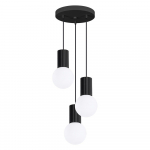 Must metallist ripplamp klaasist varjuga, &oslash; 25 cm Orbital - Sollux