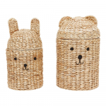Laste m&auml;nguasjakorvid kahes komplektis, valmistatud naturaalses v&auml;rvitoonis mererohust, &oslash; 28,5x49,5 cm Bear & Rabbit - OYOY Mini