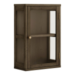 Tumepruun rippuv vitriinkapp tammepuust dekooriga 40x60x20 cm Zamora - House Nordic