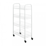 Valge metallist mobiilne riiul 41x84 cm Pisa - Metaltex