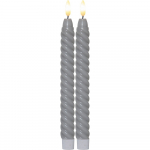 Komplekt 2 halli vaha LED k&uuml;&uuml;nalt, k&otilde;rgus 25 cm Flamme Swirl Antique - Star Trading