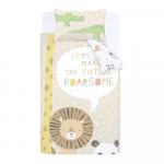 Helepruun laste voodipesu v&otilde;revoodile 120x150 cm Roarsome Animals - Catherine Lansfield