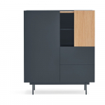 Antratsiitne-puiduv&auml;rvi tammedekooriga k&otilde;rge kummut 100x120 cm Otto - Teulat