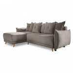 Helepruun velvetist nurgadiivanvoodi (muutuv nurk) Lazy Lukka - Miuform