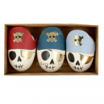 Peotarvikud 3tk komplektis Pirate Skulls Surprise Balls - Meri Meri