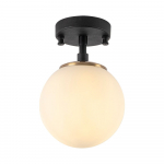 Must-valge laevalgusti klaasist varjuga &oslash; 15 cm Atmaca - Opviq lights