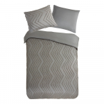 Hallikaspruun pikendatud mikrokiust voodipesu &uuml;heinimesevoodile 140x220 cm Pure Zigzag - Good Morning