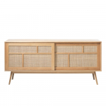 Madal tammespooniga l&uuml;kandustega madal kummut 180x80 cm Barrali - Unique Furniture