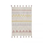 Roosa-kreem pestav k&auml;sitsi kootud puuvillane laste vaip 140x200 cm Azteca Vintage Nude - Lorena Canals