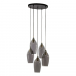 Tumehall-pronksiv&auml;rvi rippvalgusti klaasist varjuga &oslash; 45 cm Lukaro - Light & Living