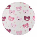 Roosa-elevandiluu v&auml;rvi pestav laste vaip &oslash;120 cm Cute Teddies Pink - Vitaus