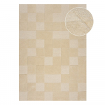 Beež k&auml;sitsi kootud villane vaip 240x340 cm Checkerboard - Flair Rugs