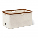 Kreem kangast pesukorv, kokkupandav Bamboo/Linen - Bigso