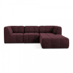 Burgundiapunane sametist nurgadiivan (parem nurk) Aloha - Makamii