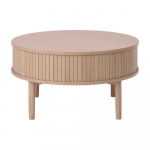 &Uuml;mmargune kohvilaud tammepuust heledas naturaalses v&auml;rvitoonis, &oslash; 85 cm Meta - Unique Furniture