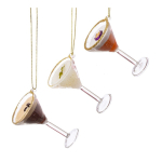 Klaasist j&otilde;ulukaunistused, 3 tk, 15,5 cm Martini Cocktail &ndash; Sass & Belle